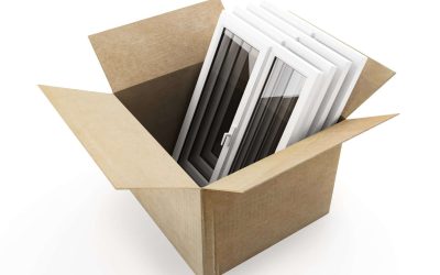 cardboard box and windows